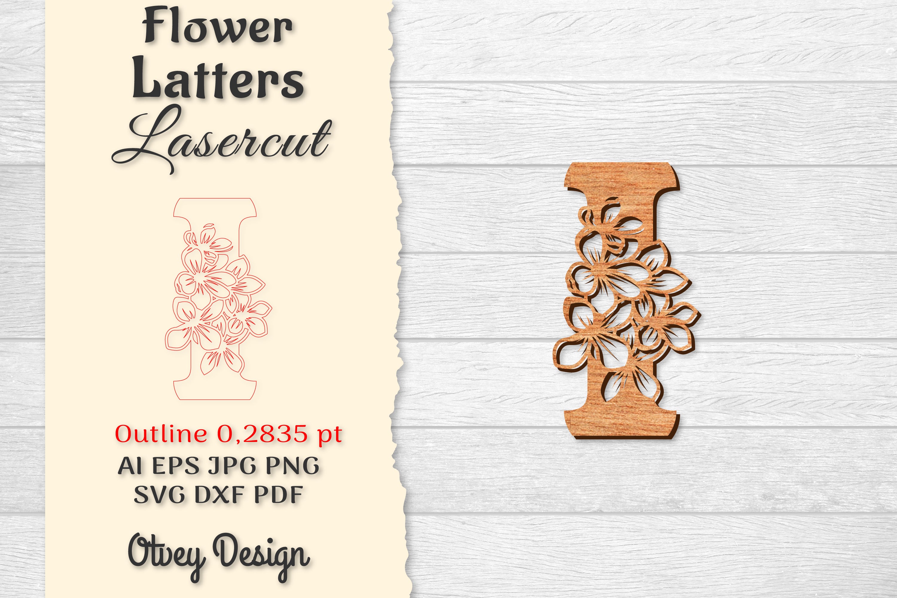 Flower Letters Laser Cut SVG Bundle 156 - CraftNest - Digital Crafting and Art