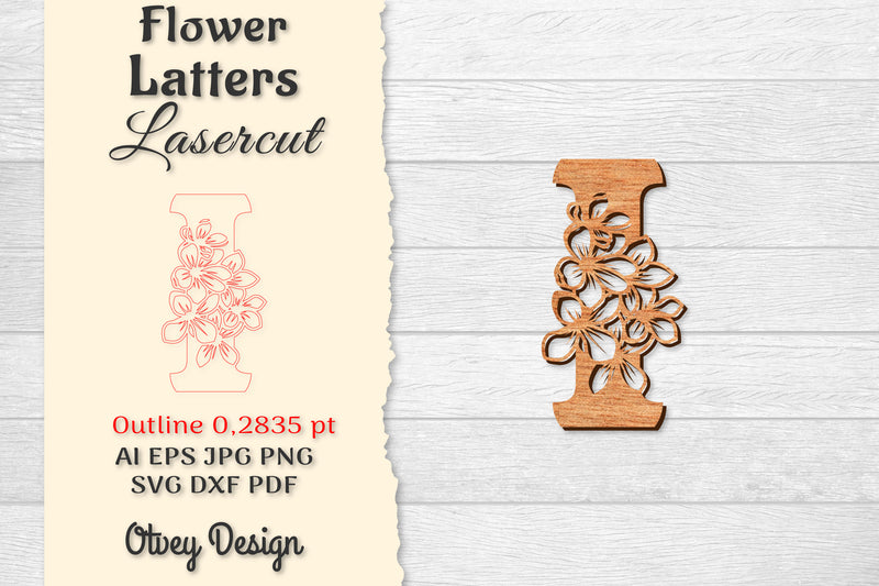 Flower Letters Laser Cut SVG Bundle 156 - CraftNest - Digital Crafting and Art