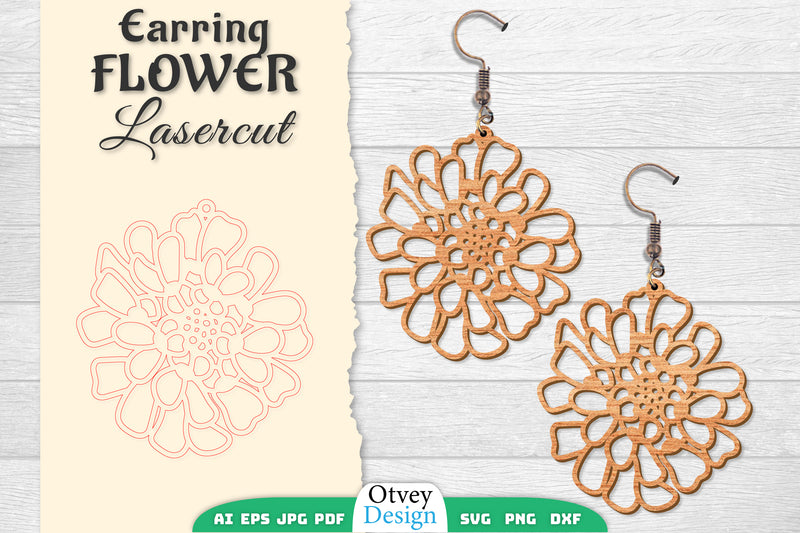 Earring Flower Lasercut SVG Bundle 9 - CraftNest - Digital Crafting and Art