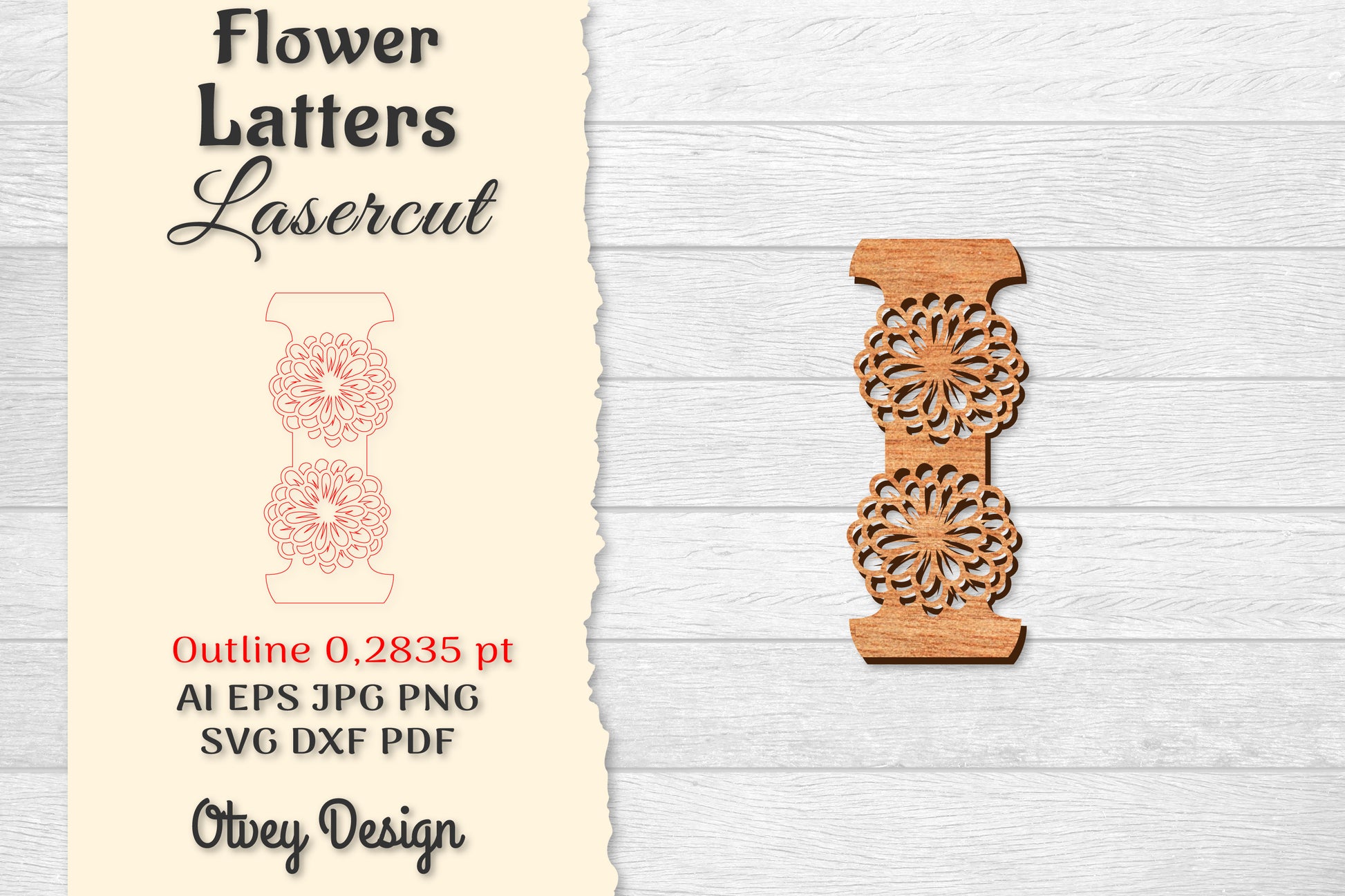 Flower Letters Laser Cut File SVG Bundle 19 - CraftNest - Digital Crafting and Art