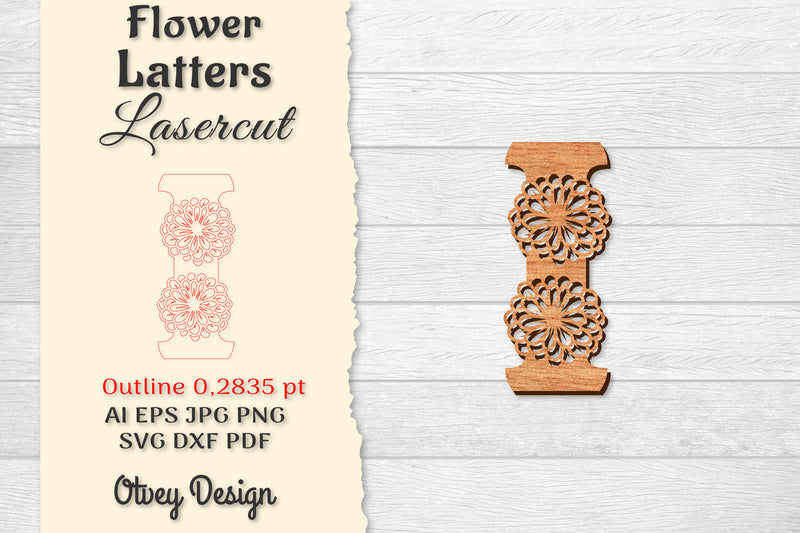 Flower Letters Laser Cut File SVG Bundle 19 - CraftNest - Digital Crafting and Art