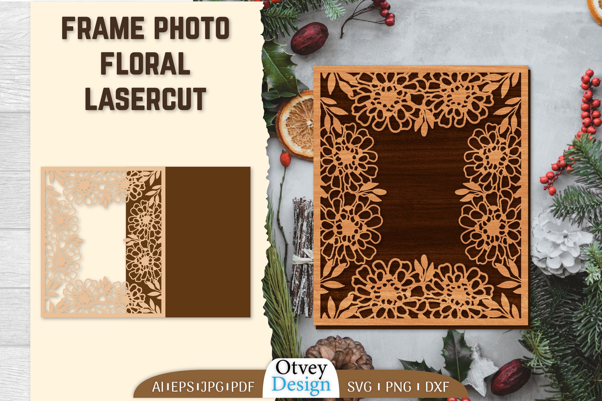 Floral Lasercut Frame Photo SVG Bundle 7 - CraftNest - Digital Crafting and Art
