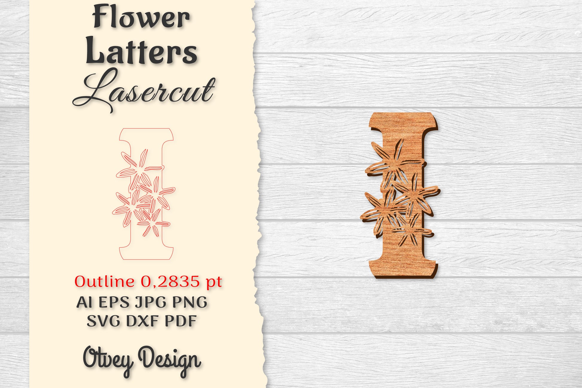 Flower Letters Laser Cut SVG Bundle 54 - CraftNest - Digital Crafting and Art