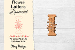 Flower Letters Laser Cut SVG Bundle 54 - CraftNest - Digital Crafting and Art