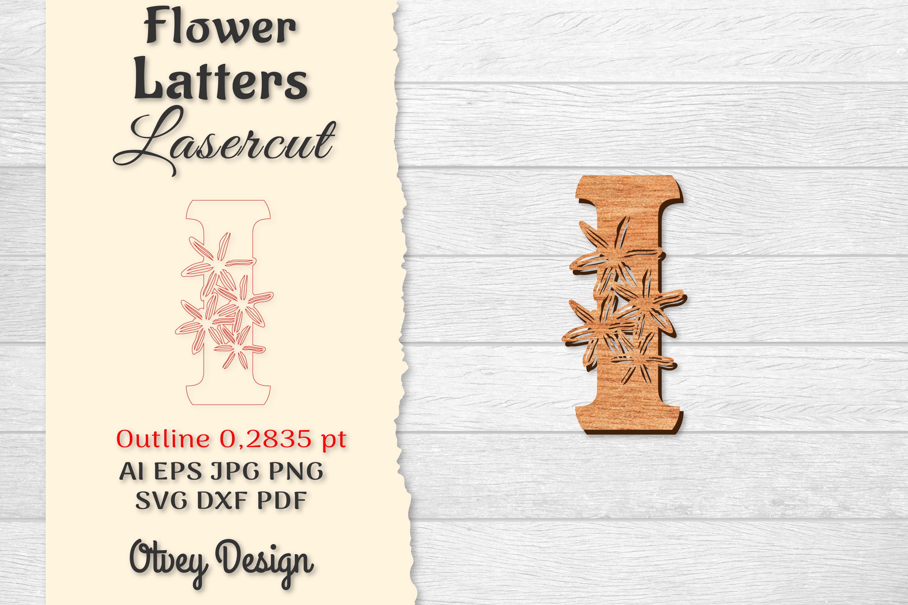 Flower Letters Laser Cut SVG Bundle 54 - CraftNest - Digital Crafting and Art