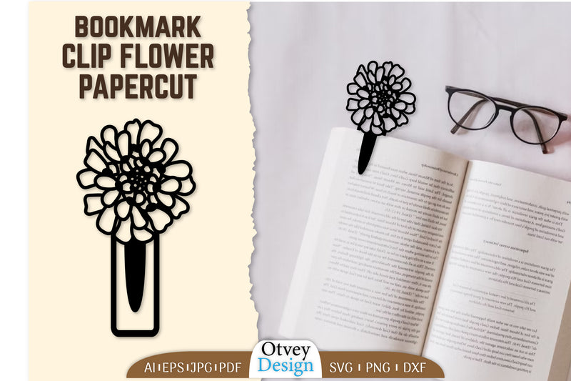 Clip Bookmark Flower SVG Bundle 9 - CraftNest - Digital Crafting and Art