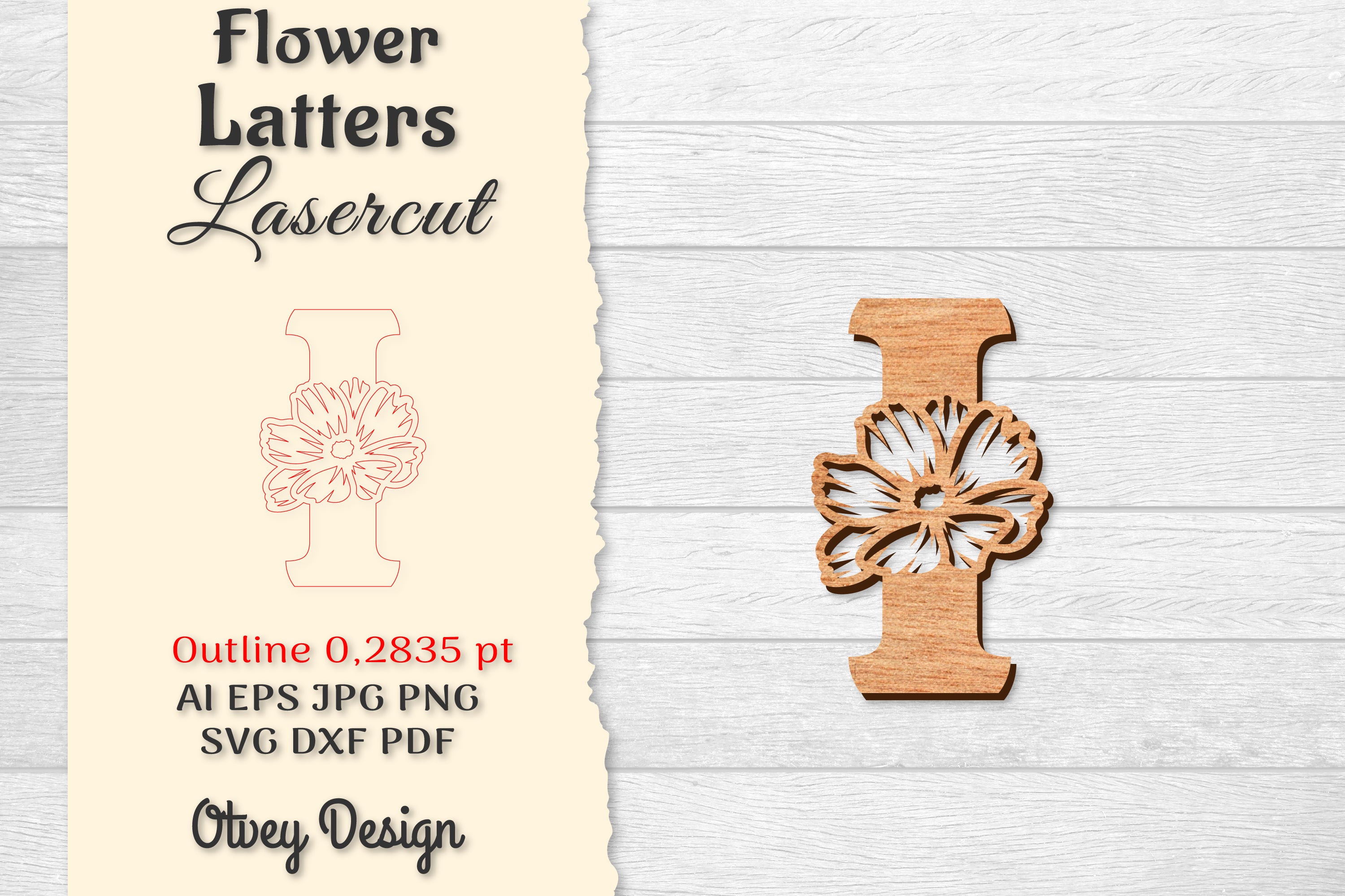 Flower Letters Laser Cut File SVG Bundle 47 - CraftNest - Digital Crafting and Art