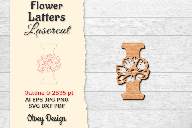 Flower Letters Laser Cut File SVG Bundle 47 - CraftNest - Digital Crafting and Art