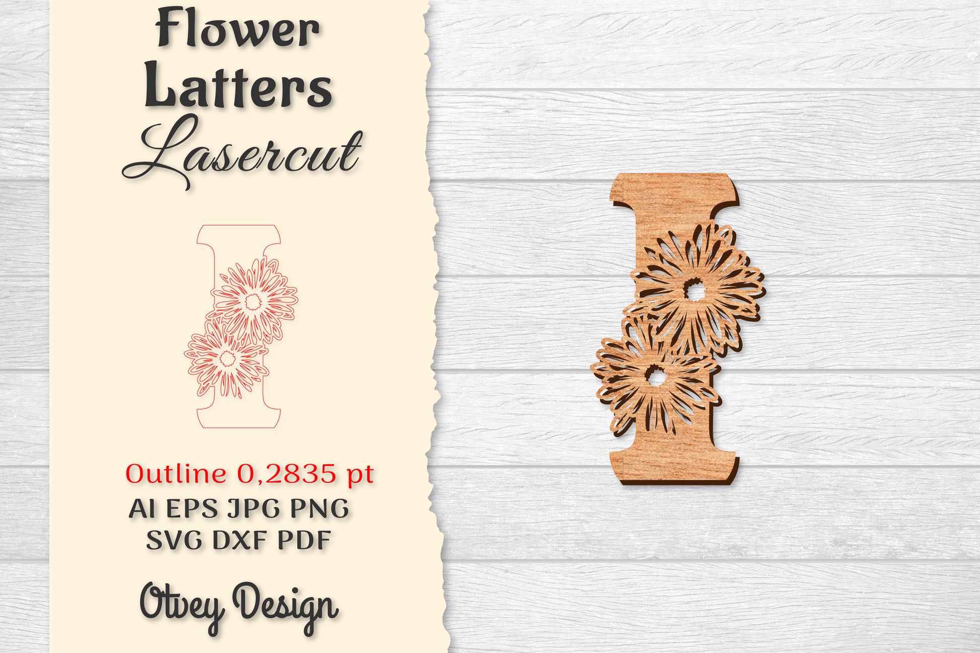 Flower Letters Laser Cut File SVG Bundle 71 - CraftNest - Digital Crafting and Art