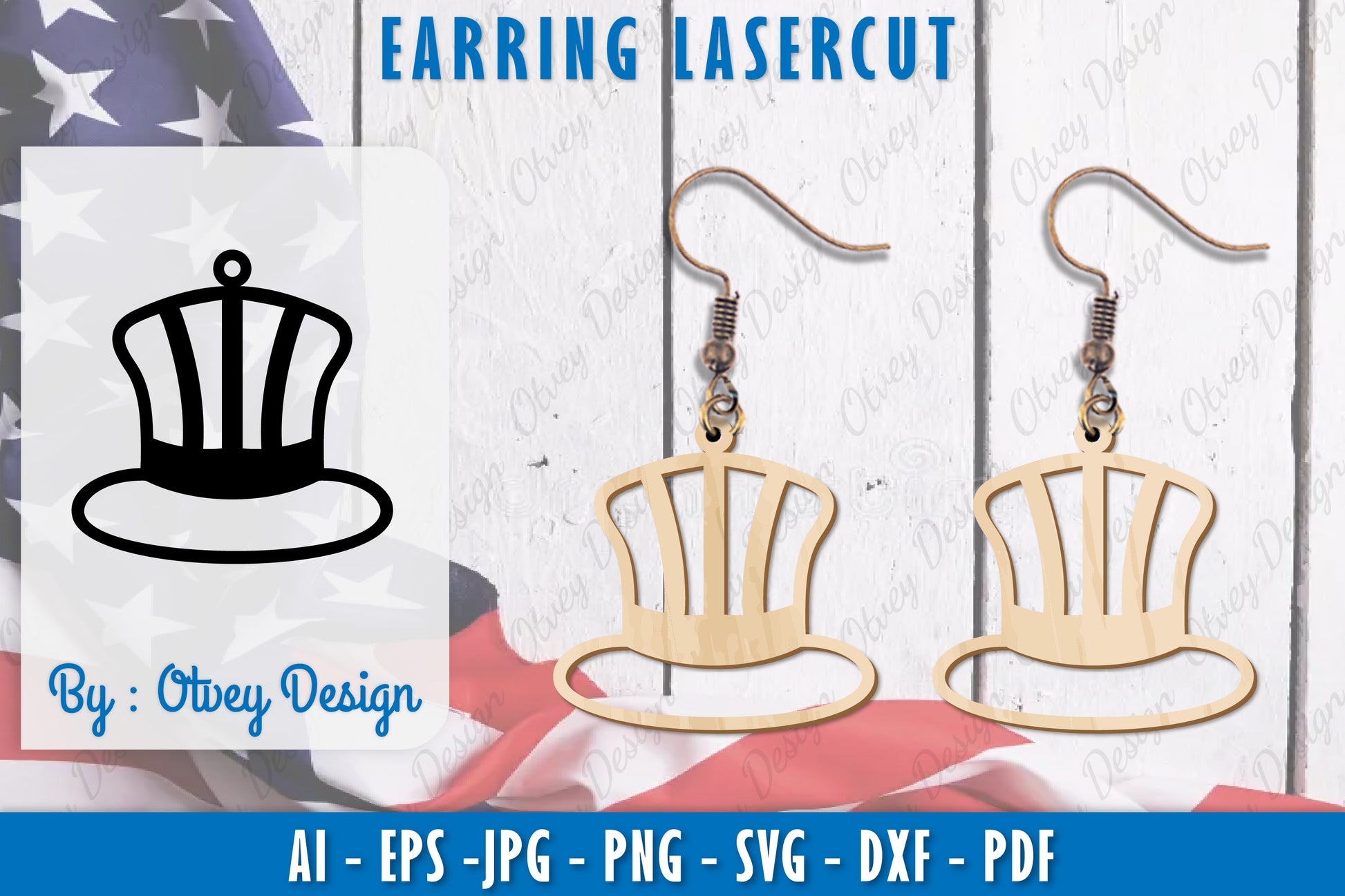4th of July Earring SVG Bundle 30 - CraftNest - Digital Crafting and Art