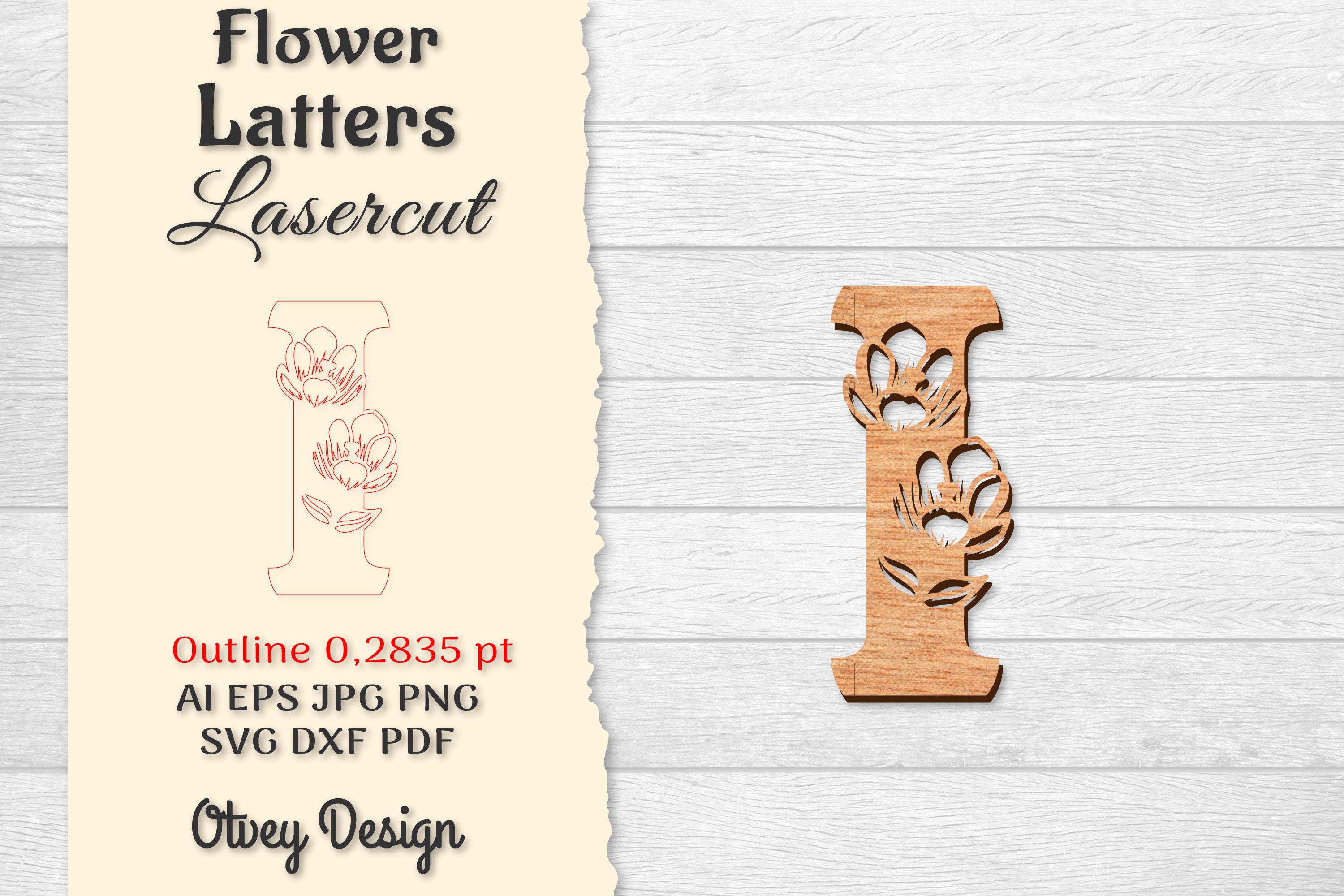 Flower Letters Laser Cut SVG Bundle 93 - CraftNest - Digital Crafting and Art