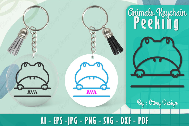Animals Peeking Keychain SVG Bundle 15 - CraftNest - Digital Crafting and Art