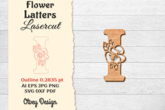 Flower Letters Laser Cut SVG Bundle 79 - CraftNest - Digital Crafting and Art