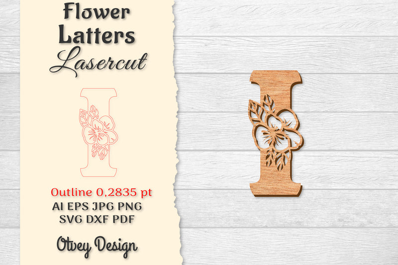 Flower Letters Laser Cut SVG Bundle 79 - CraftNest - Digital Crafting and Art