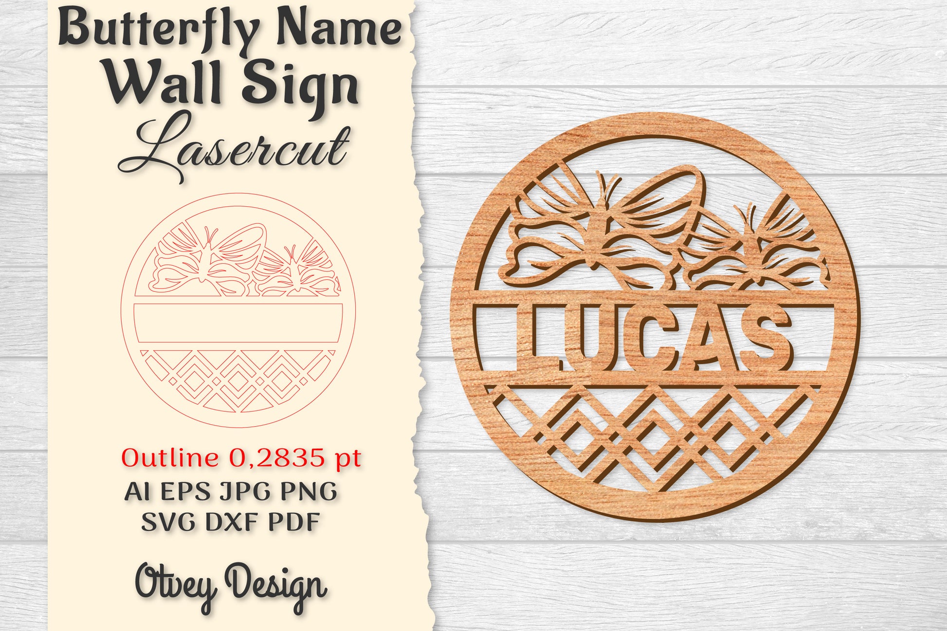 Butterfly Name Wall Art Sign SVG Bundle 9 - CraftNest - Digital Crafting and Art