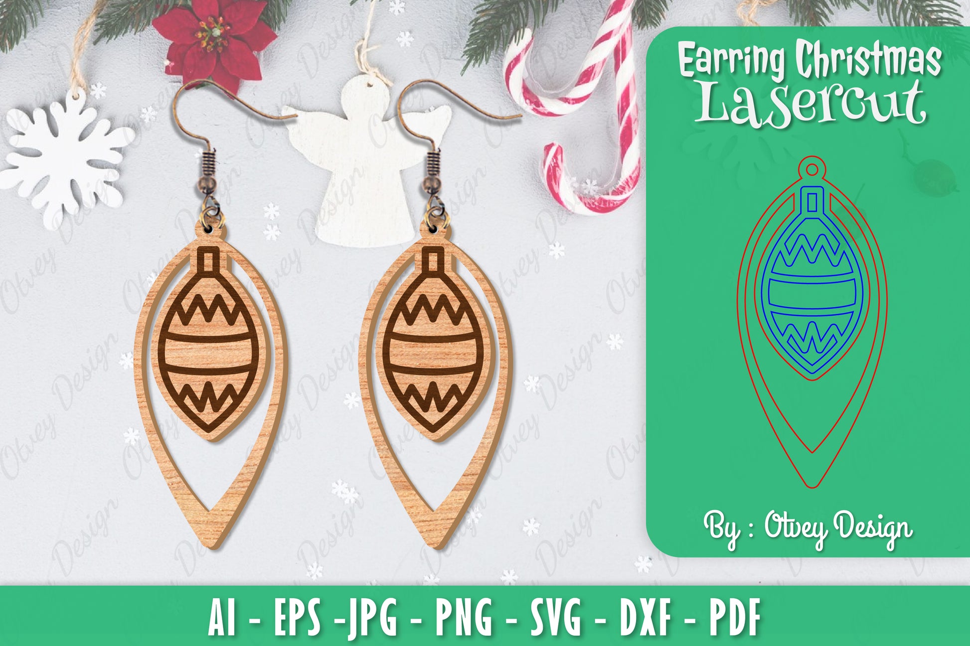 Christmas Earrings SVG Bundle 77 - CraftNest - Digital Crafting and Art