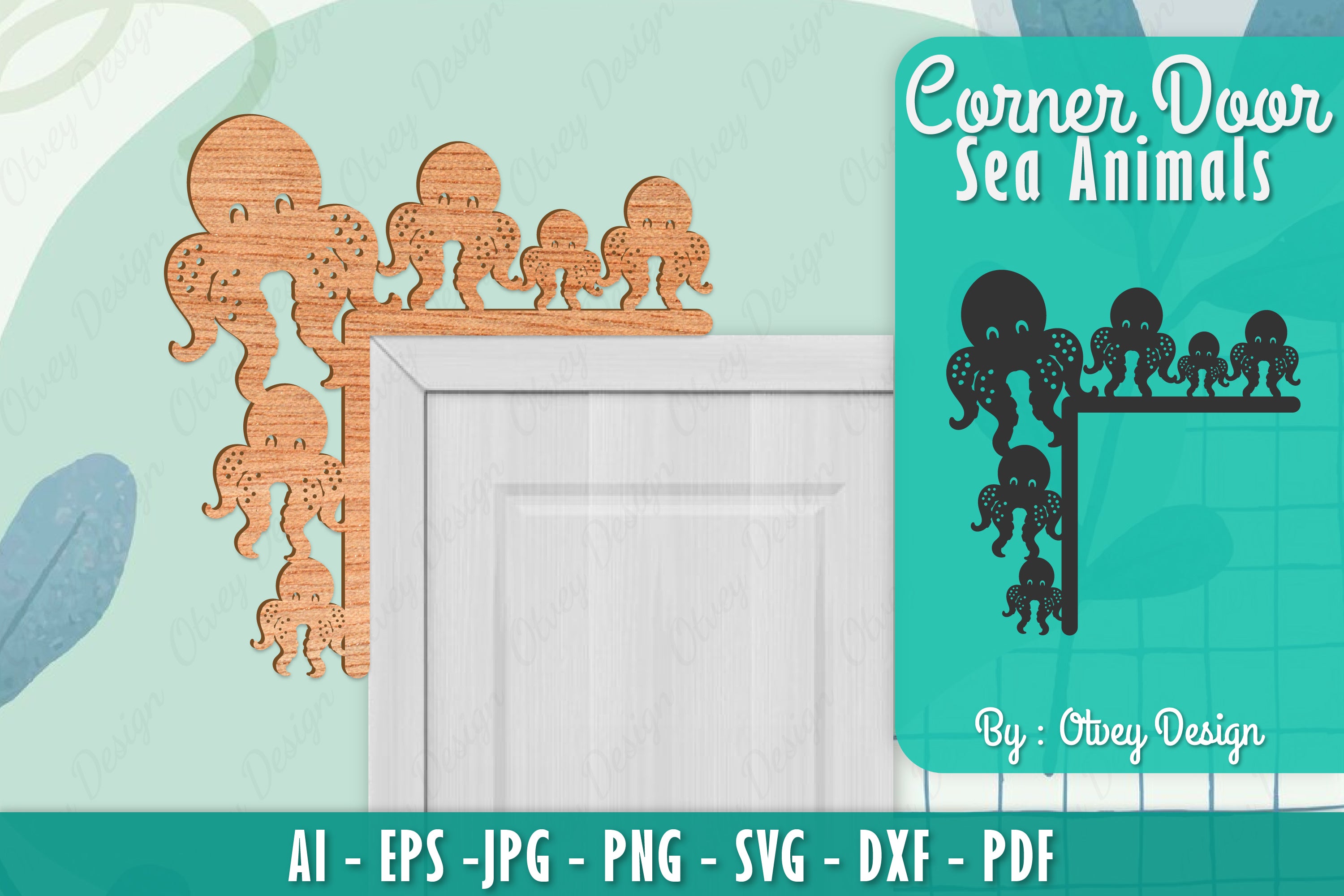 Sea Animals Door Corner Decoration SVG Bundle 21 - CraftNest - Digital Crafting and Art