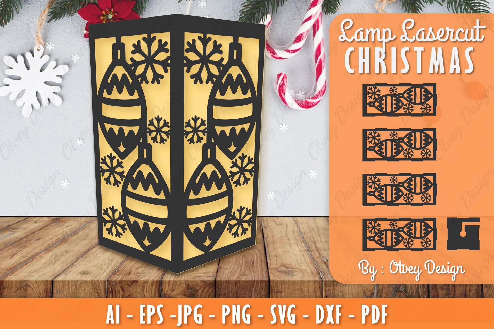 Christmas Lamp Lasercut SVG Bundle 30 - CraftNest - Digital Crafting and Art