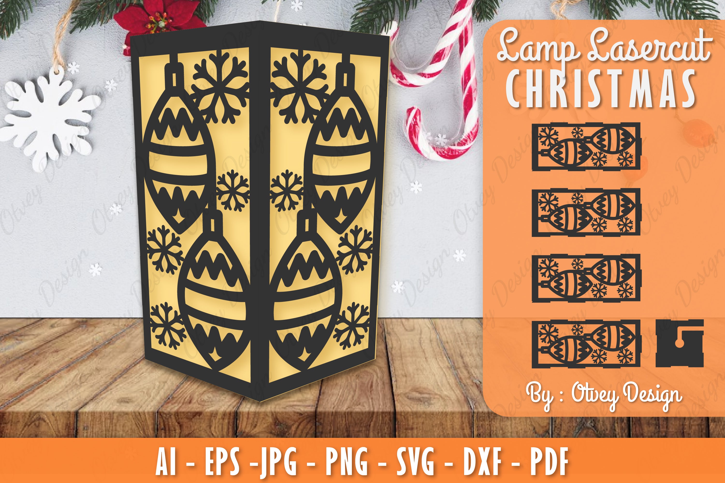 Christmas Lamp Lasercut SVG Bundle 30 - CraftNest - Digital Crafting and Art