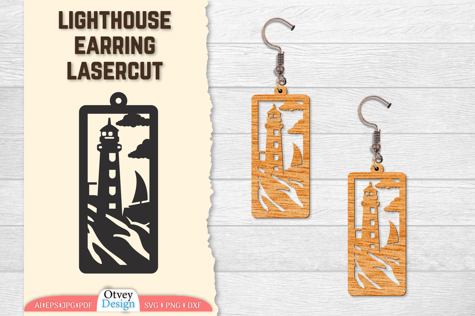 Lighthouse Earring Lasercut SVG Bundle 48 - CraftNest - Digital Crafting and Art