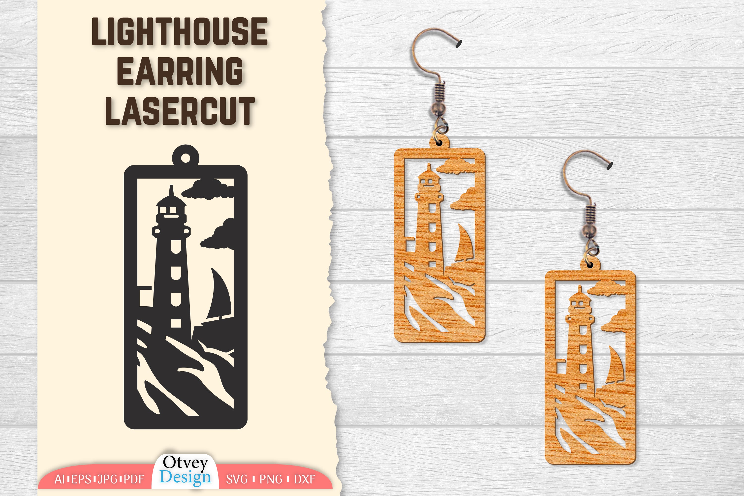 Lighthouse Earring Lasercut SVG Bundle 48 - CraftNest - Digital Crafting and Art