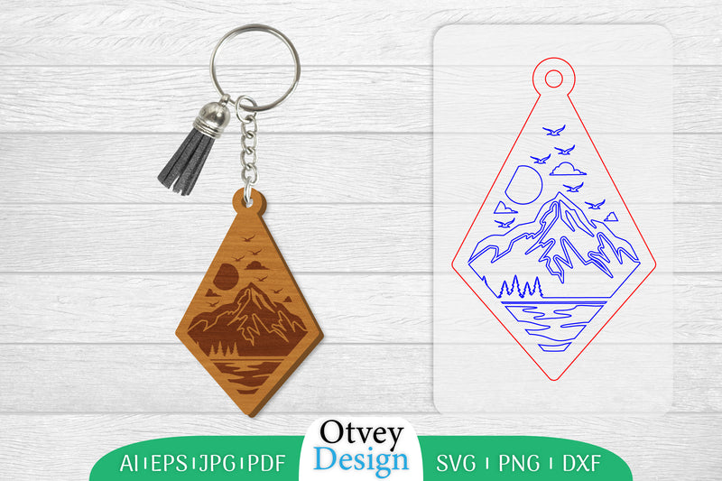 Sunset Mountain Keychain SVG Bundle 10 - CraftNest - Digital Crafting and Art