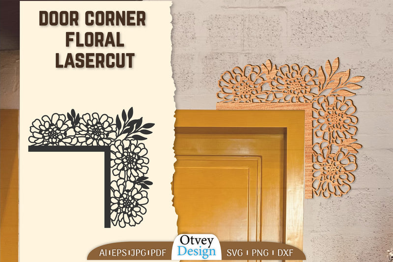 Door Corner Floral Lasercut SVG Bundle 7 - CraftNest - Digital Crafting and Art