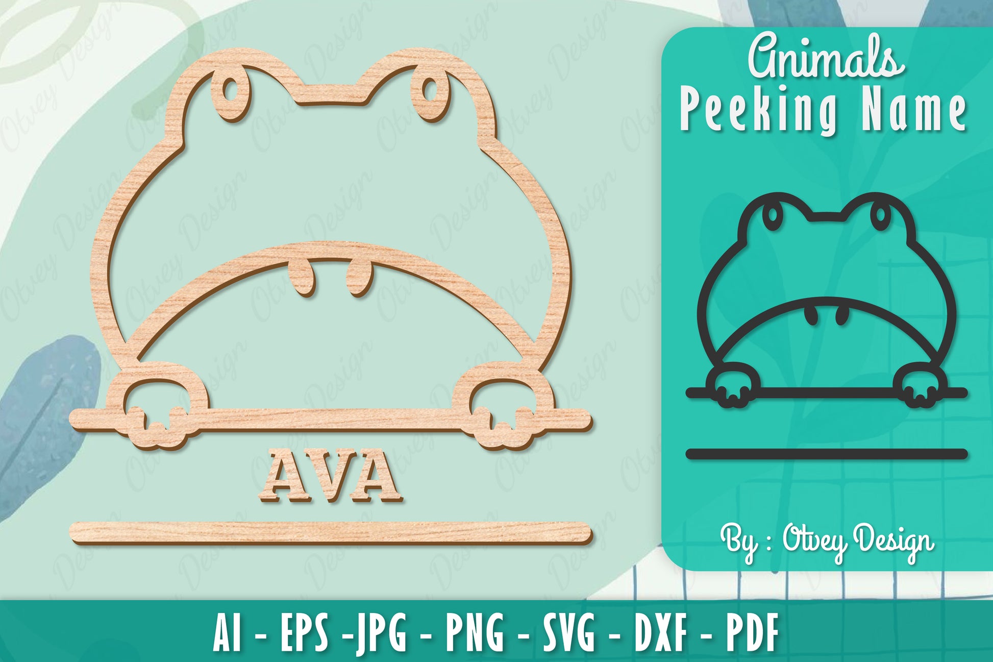 Animals Peeking Name Sign SVG Bundle 15 - CraftNest - Digital Crafting and Art