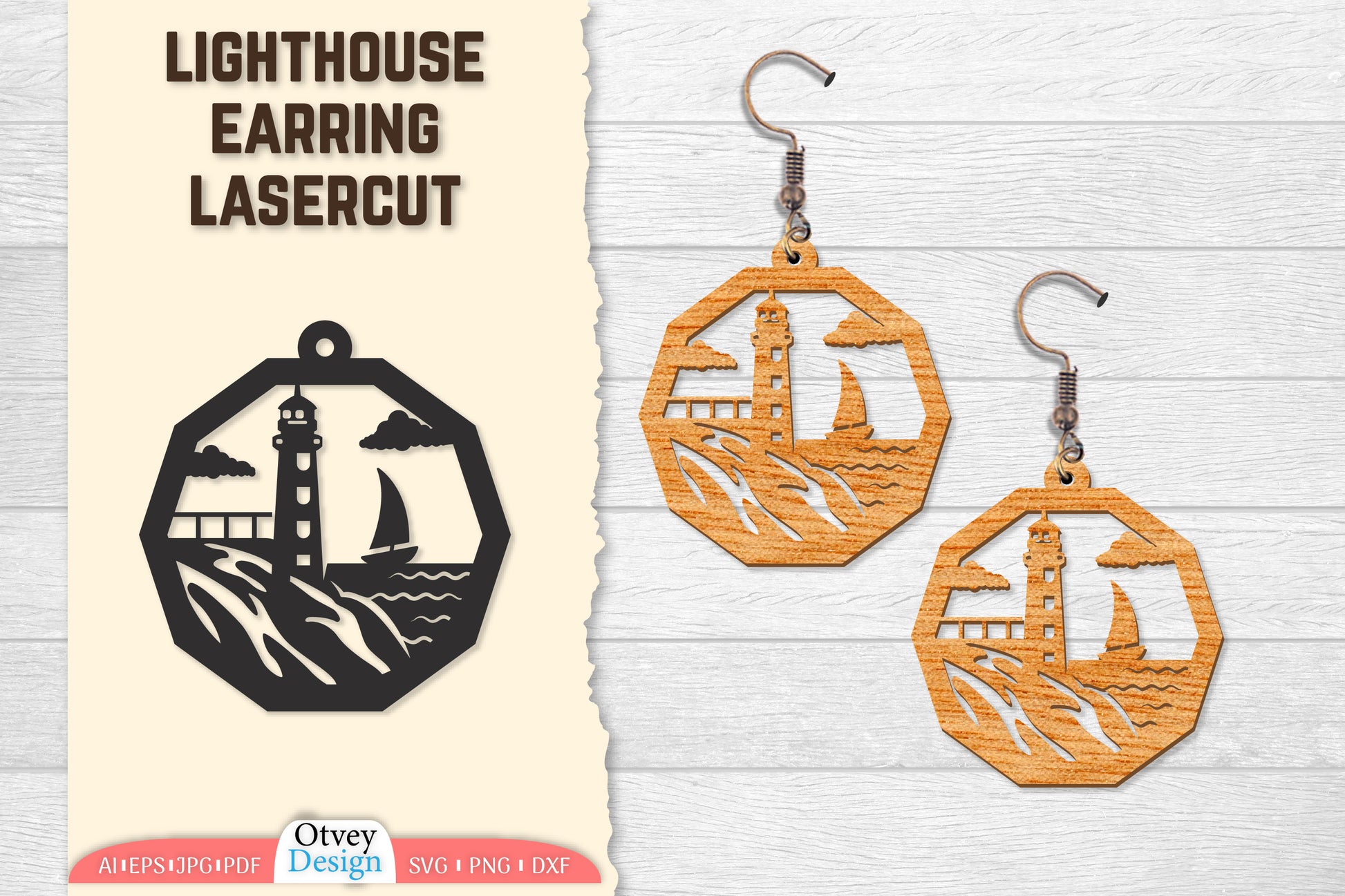 Lighthouse Earring Lasercut SVG Bundle 83 - CraftNest - Digital Crafting and Art