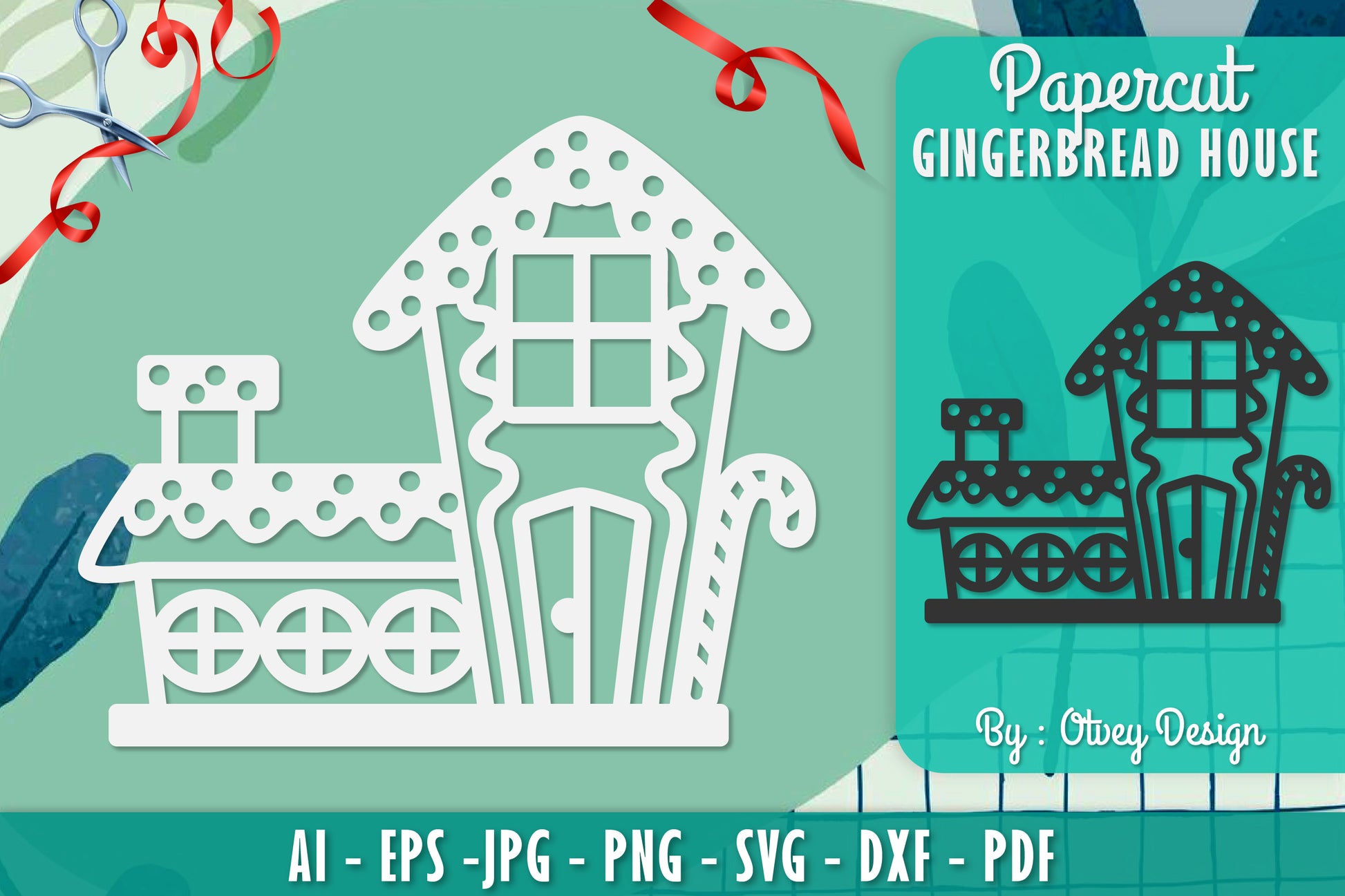 Gingerbread House Papercut SVG Bundle 12 - CraftNest - Digital Crafting and Art