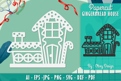 Gingerbread House Papercut SVG Bundle 12 - CraftNest - Digital Crafting and Art