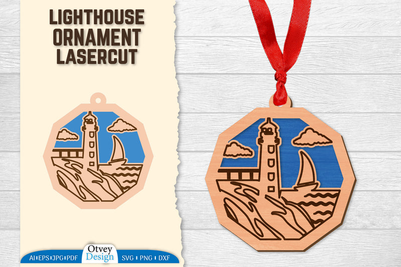 Lighthouse Lasercut Ornament SVG Bundle 74 - CraftNest - Digital Crafting and Art