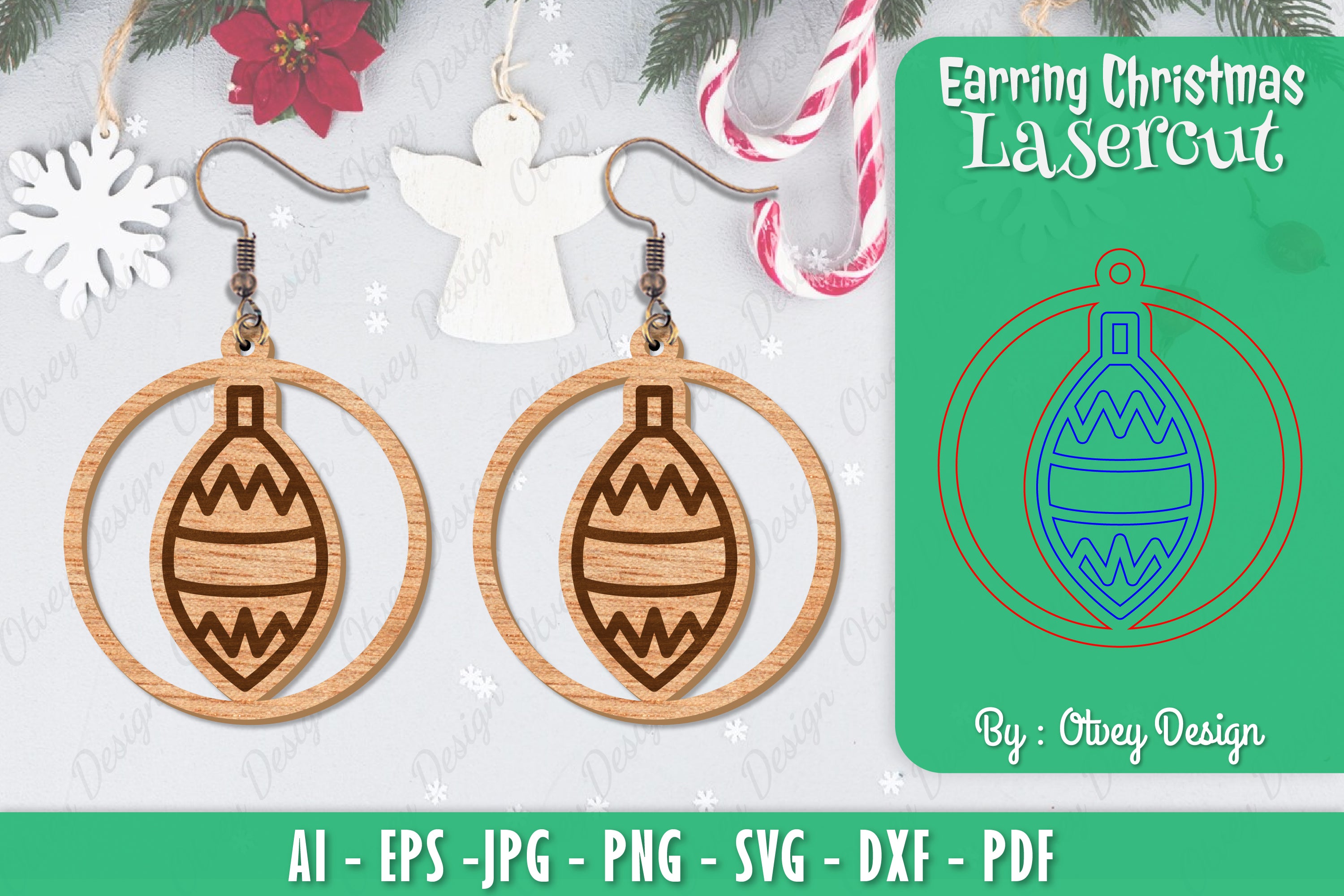 Christmas Earrings SVG Bundle