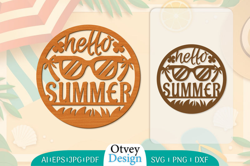 Hello Summer Round Lasercut SVG Bundle 20 - CraftNest - Digital Crafting and Art