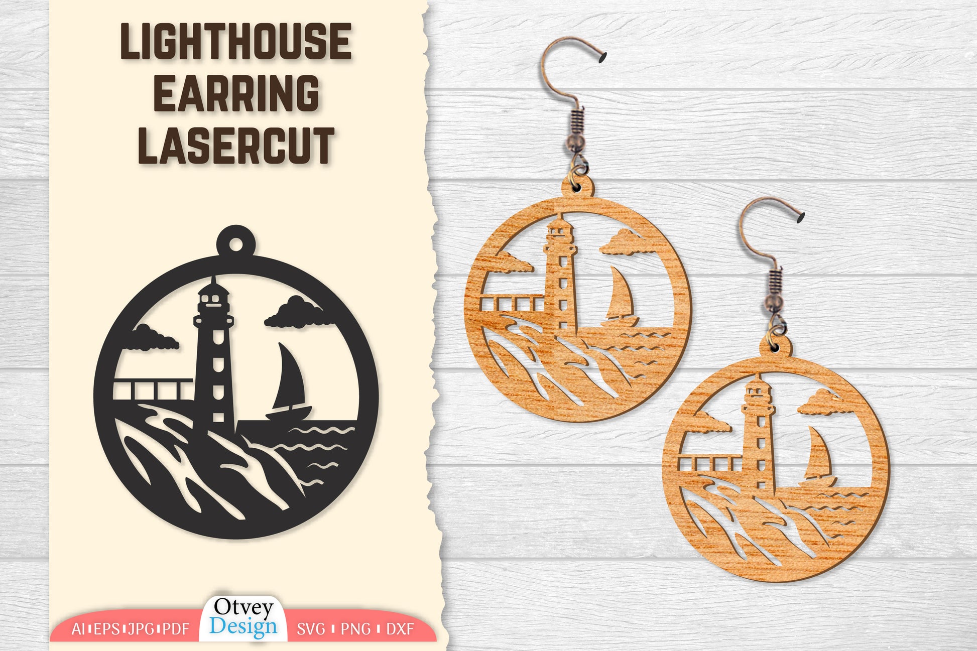 Lighthouse Earring Lasercut SVG Bundle 24 - CraftNest - Digital Crafting and Art