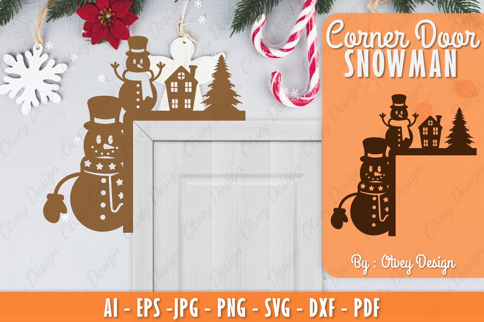 Snowman Door Corner Lasercut SVG Bundle 20 - CraftNest - Digital Crafting and Art