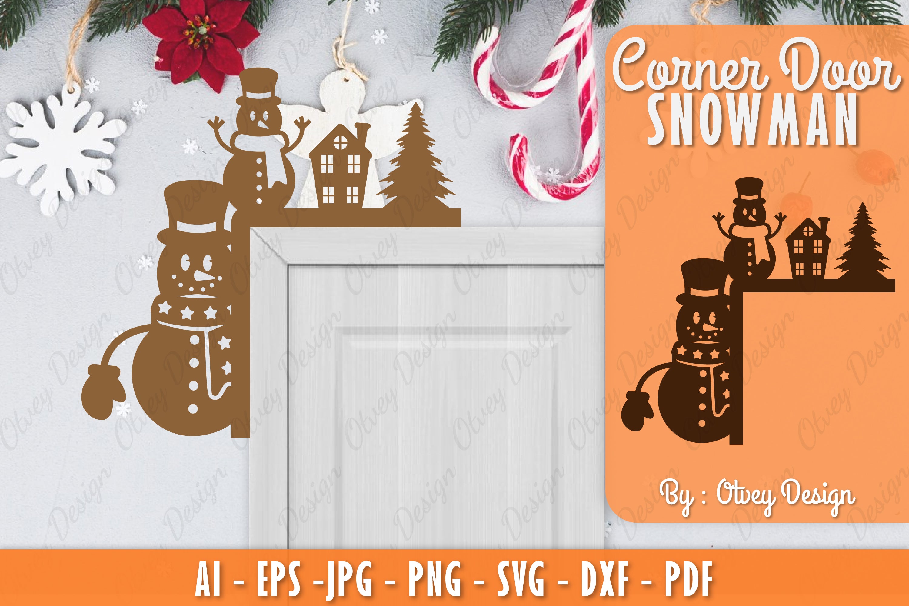 Snowman Door Corner Lasercut SVG Bundle 20 - CraftNest - Digital Crafting and Art