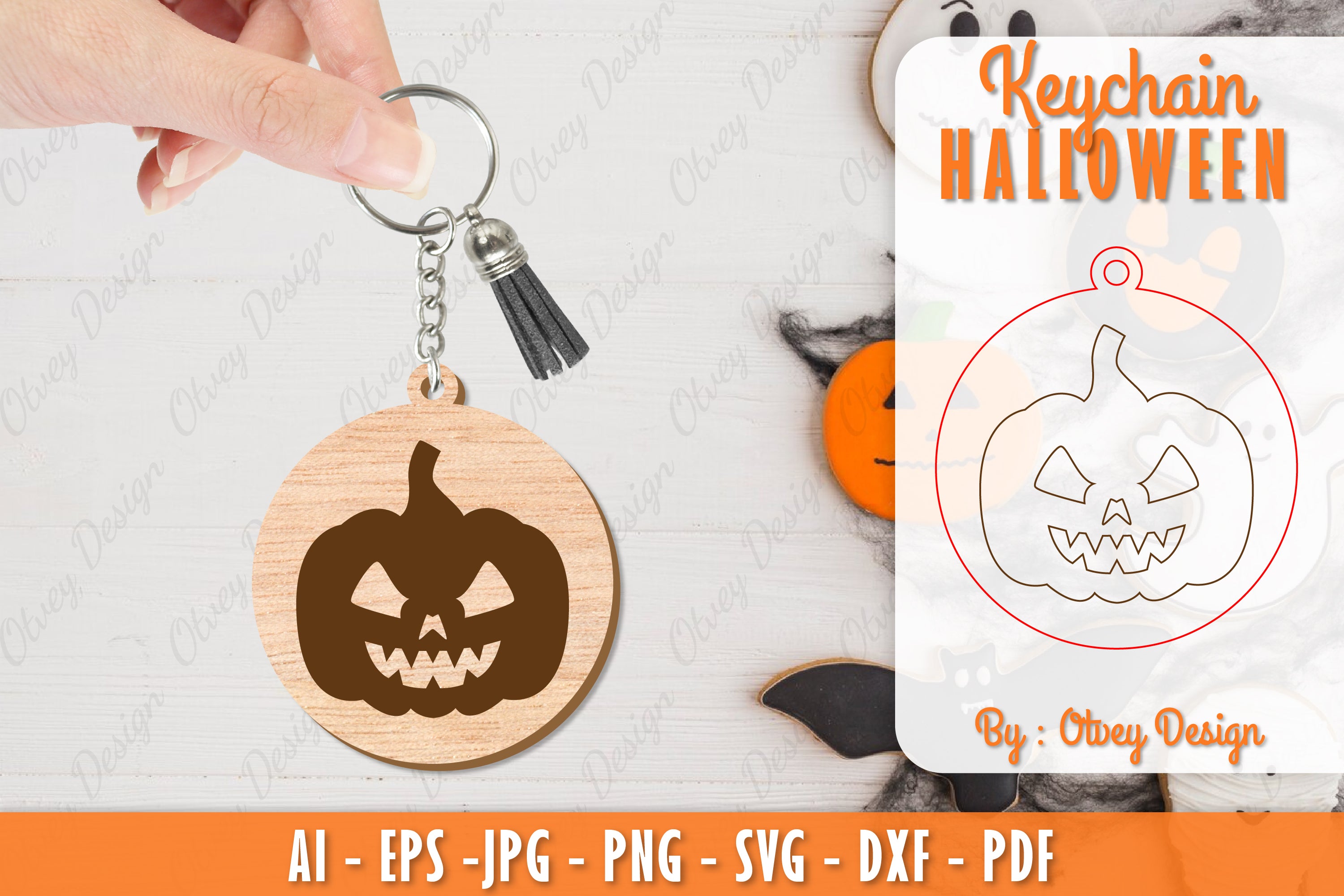 Halloween Keychain Lasercut SVG Bundle 5 - CraftNest - Digital Crafting and Art