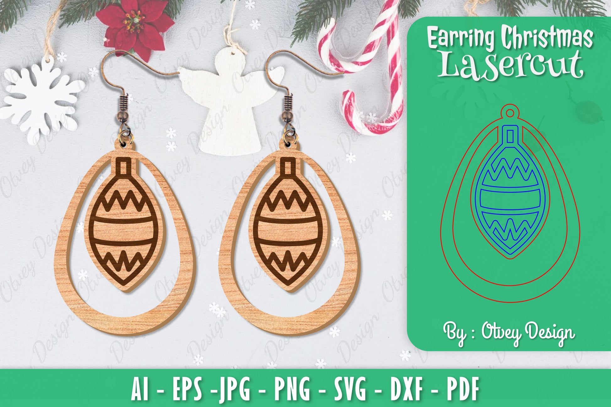 Christmas Earrings SVG Bundle 107 - CraftNest - Digital Crafting and Art