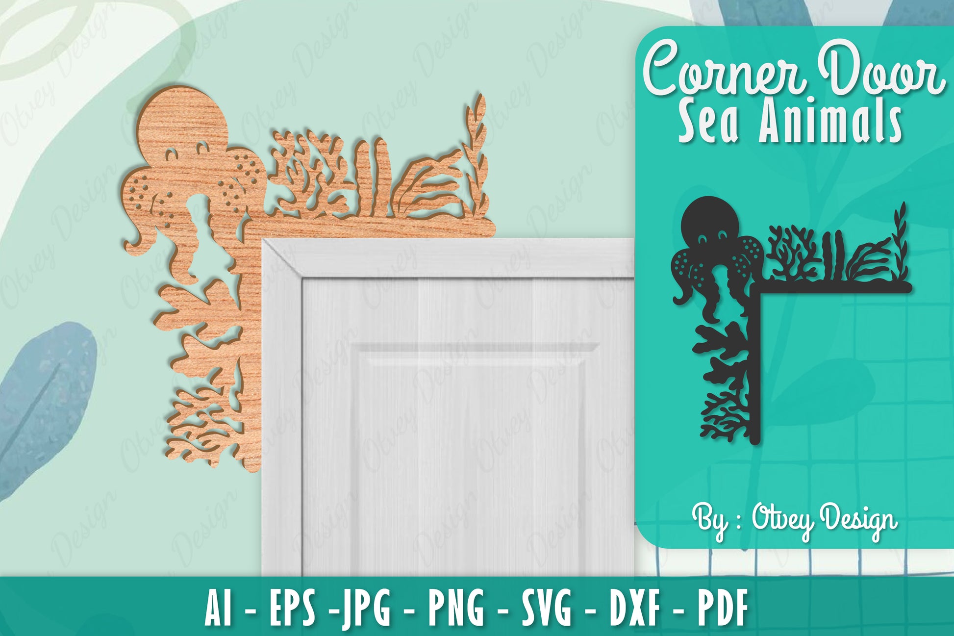 Sea Animals Door Corner Decoration SVG Bundle 10 - CraftNest - Digital Crafting and Art
