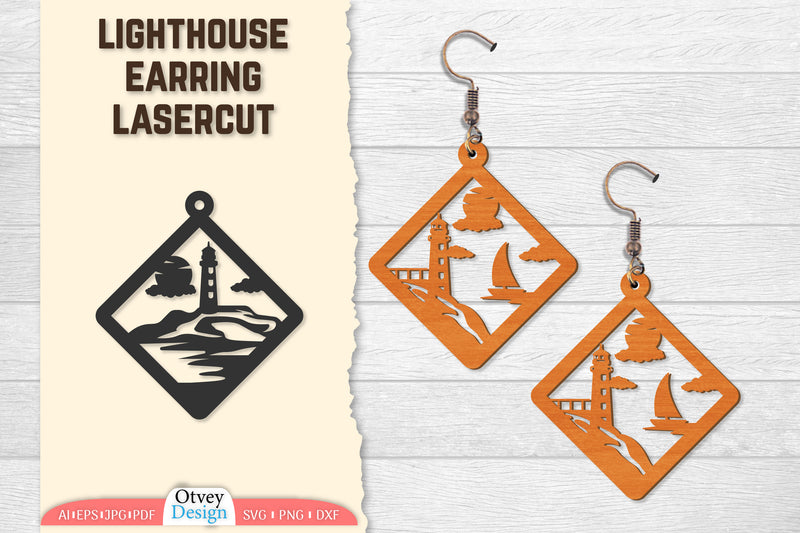Lighthouse Earring Lasercut SVG Bundle 12 - CraftNest - Digital Crafting and Art