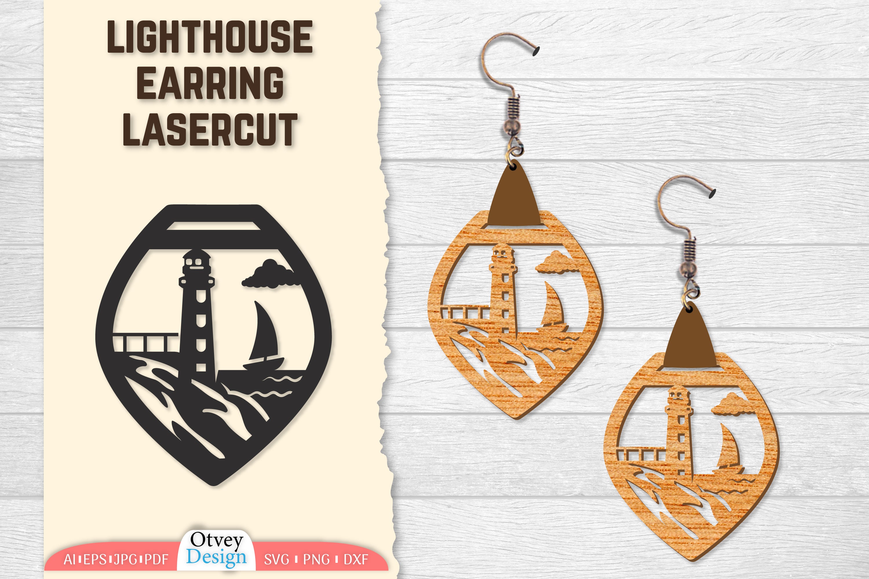 Lighthouse Earring Lasercut SVG Bundle 94 - CraftNest - Digital Crafting and Art