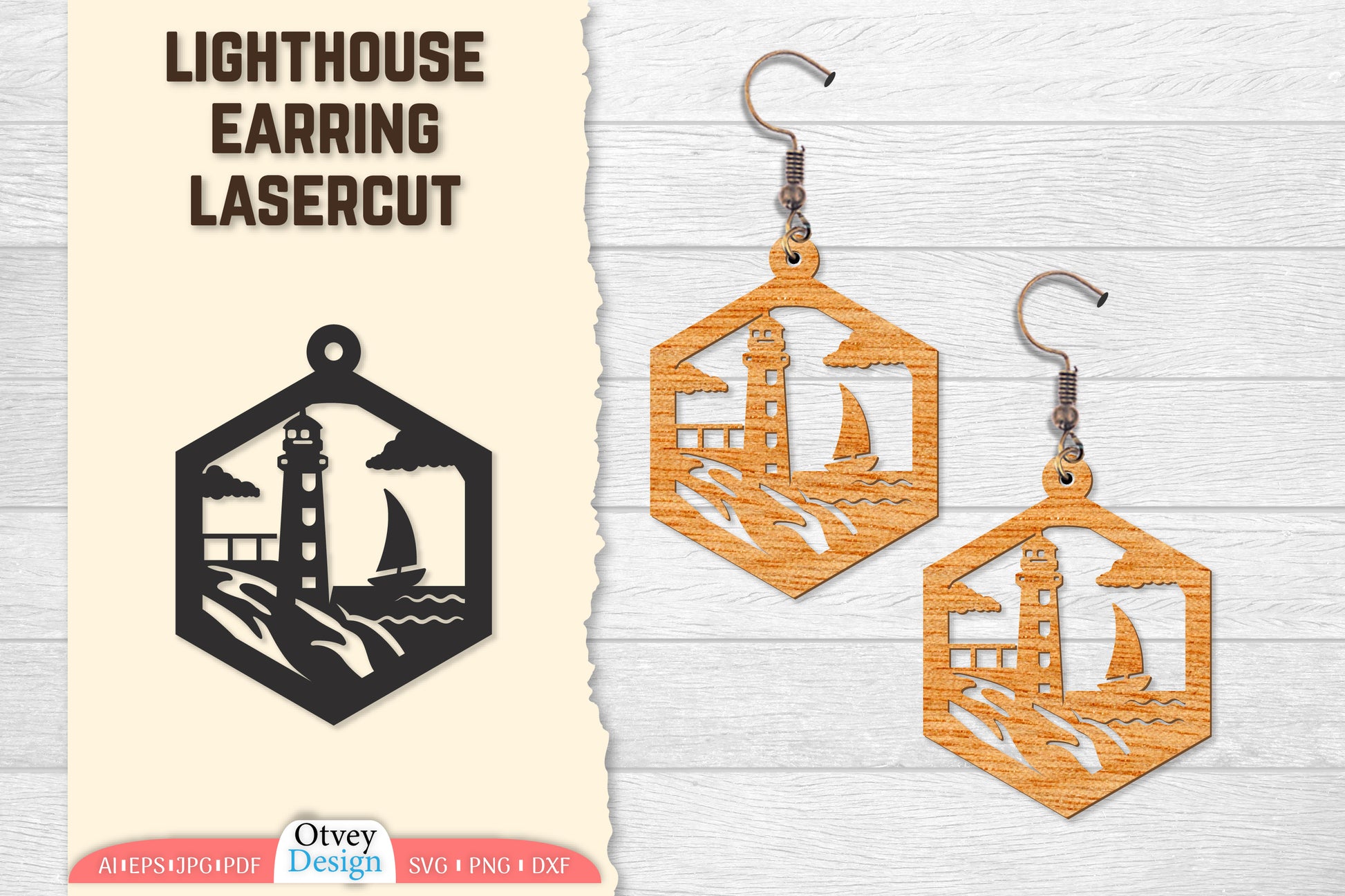 Lighthouse Earring Lasercut SVG Bundle 71 - CraftNest - Digital Crafting and Art
