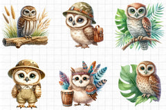 Safari Owl Clipart - CraftNest - Digital Crafting and Art