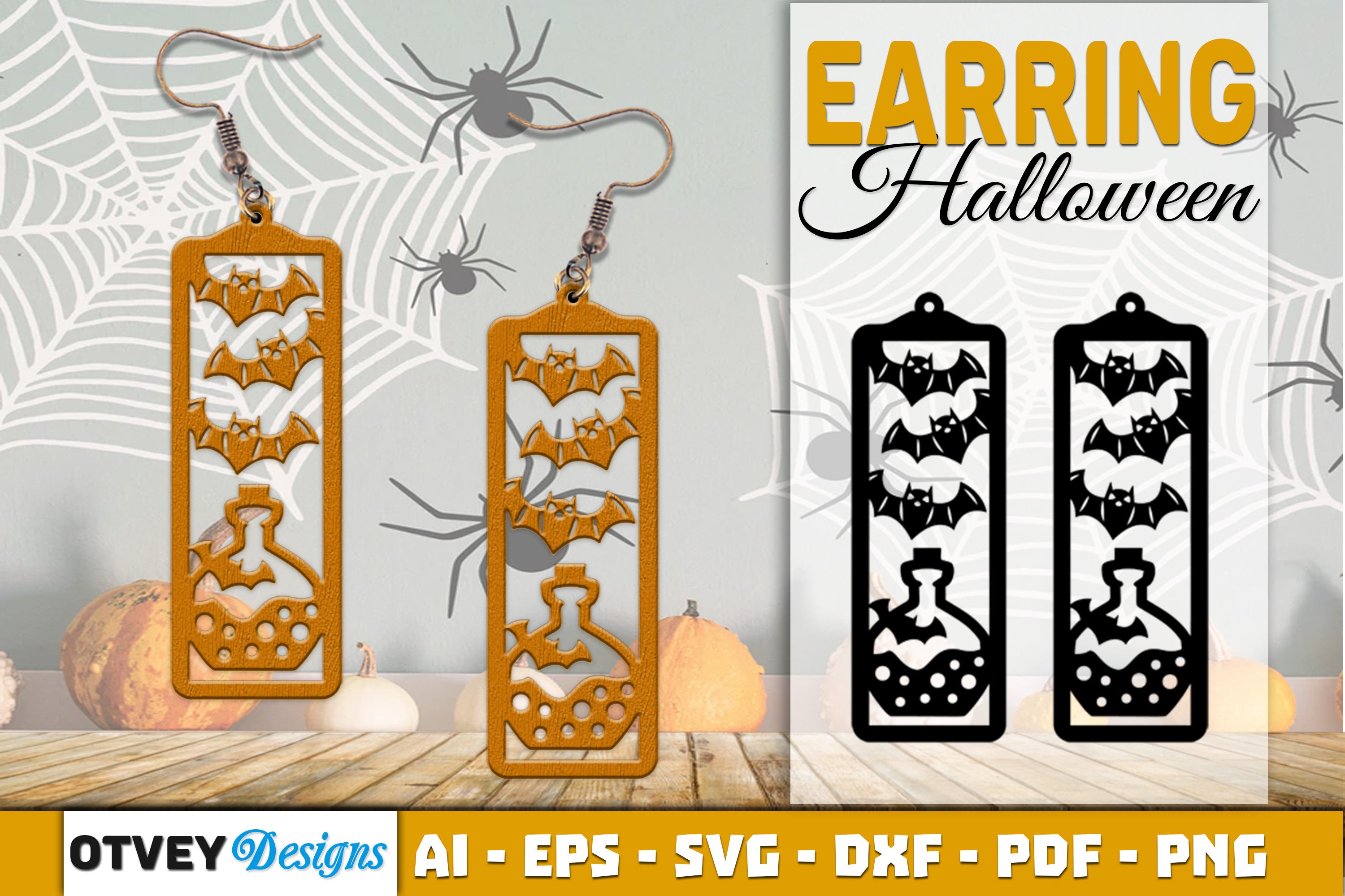 Earring Halloween Lasercut SVG Bundle 551 - CraftNest - Digital Crafting and Art