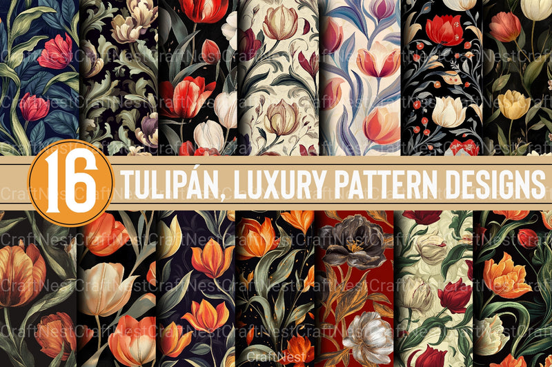 Tulipán Luxury Pattern Designs Clipart Bundle - CraftNest - Digital Crafting and Art