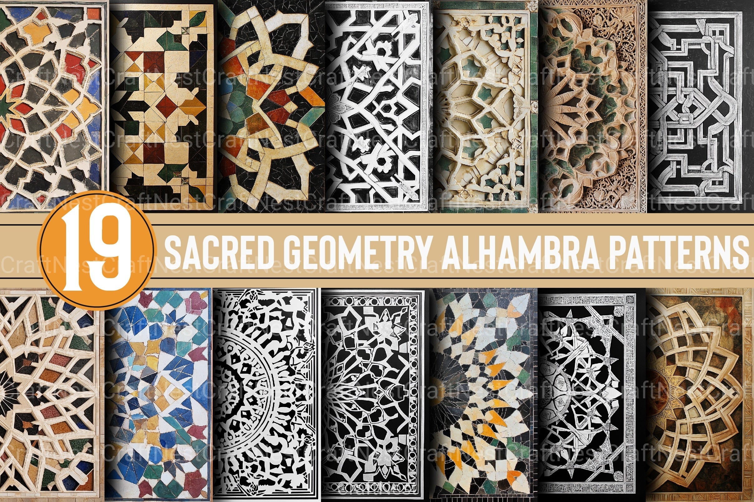 Sacred Geometry Alhambra Patterns Clipart Bundle - CraftNest - Digital Crafting and Art