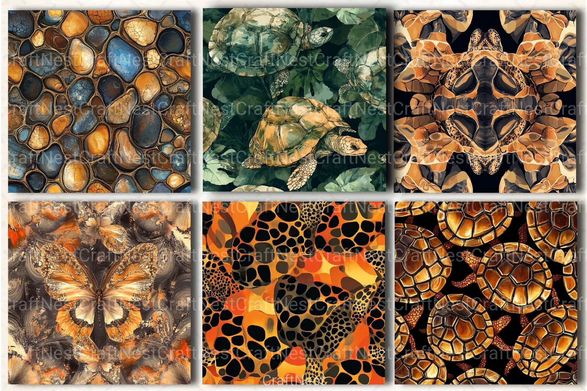 Tortoiseshell Seamless Pattern Digital Paper - CraftNest - Digital Crafting and Art