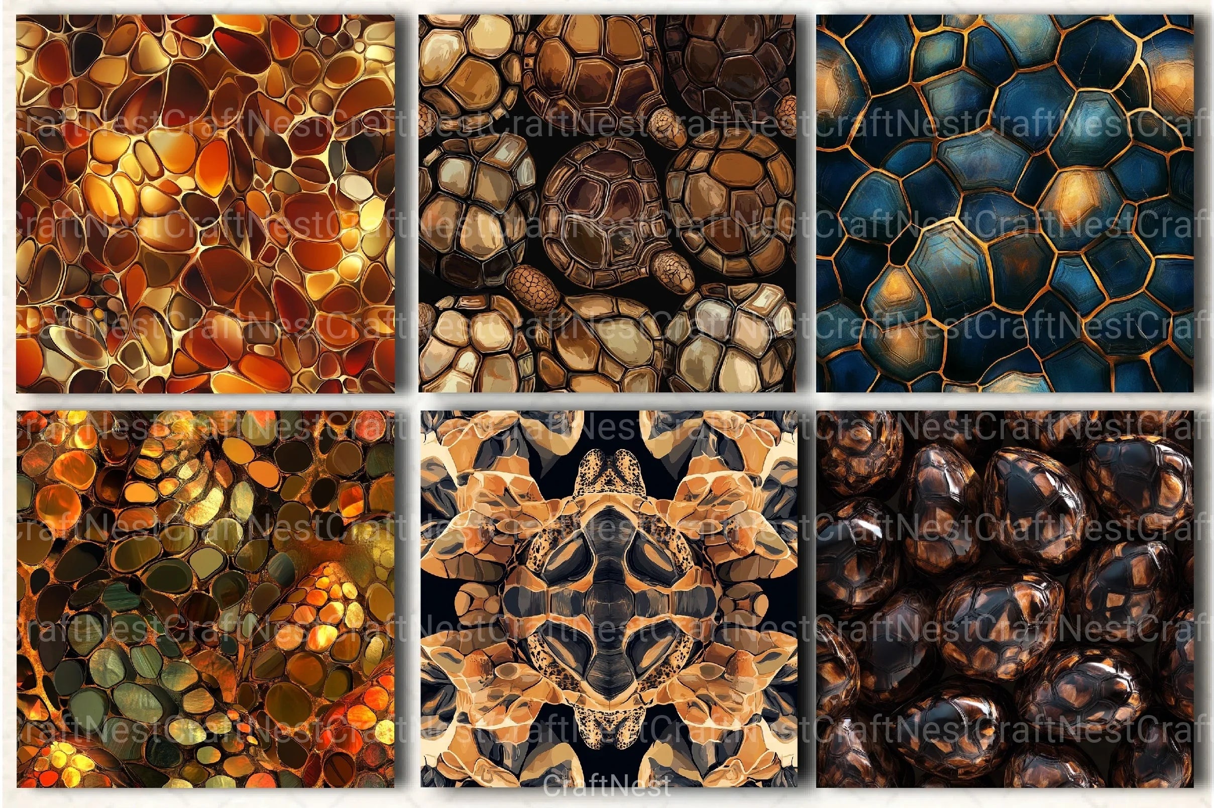 Tortoiseshell Seamless Pattern Digital Paper - CraftNest - Digital Crafting and Art