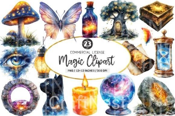 Magic Clipart Bundle for Creative Projects - CraftNest - Digital Crafting and Art